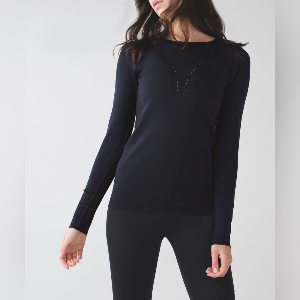 Lululemon Light Speed Long Sleeve Naval Blue Size 4